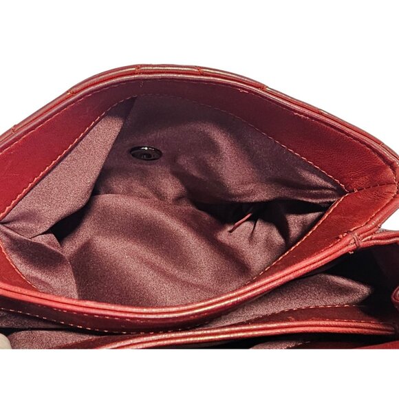 CHANEL CC Logo Mini Matelasse Double Chain Shoulder Bag Leather Red CC Quilted - Picture 16 of 16